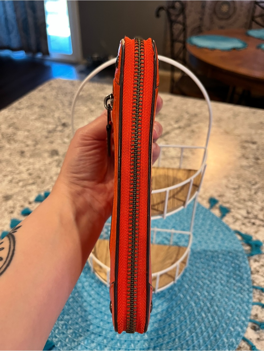Coach Zip Around Long Wallet Miami Red - Picture 6 of 14